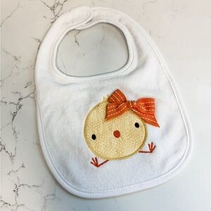New Precious Emboidered Baby Chick w/Bow Bib